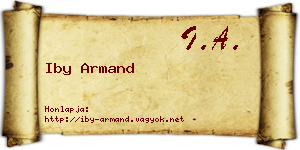 Iby Armand névjegykártya